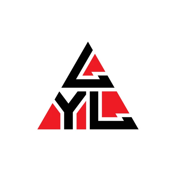 Lyl三角形字母标志设计与三角形形状 Lyl三角形标志设计单字 Lyl三角形矢量标识模板与红色 Lyl三角标识简单 豪华的标识 — 图库矢量图片