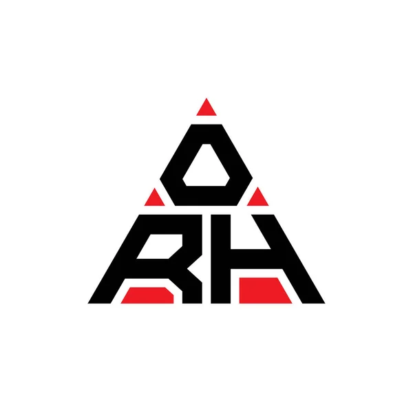 Orh三角形字母标志设计与三角形形状 Orh三角形标志设计单字 Orh三角形矢量标识模板与红色 Orh三角标识简单 豪华的标志 — 图库矢量图片