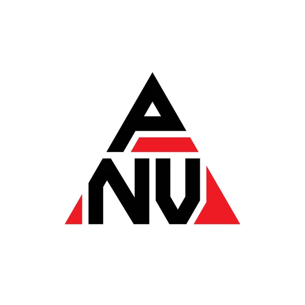 Pnv Triangle Letter Logo Design Triangle Shape Pnv Triangle Logo — Stock Vector