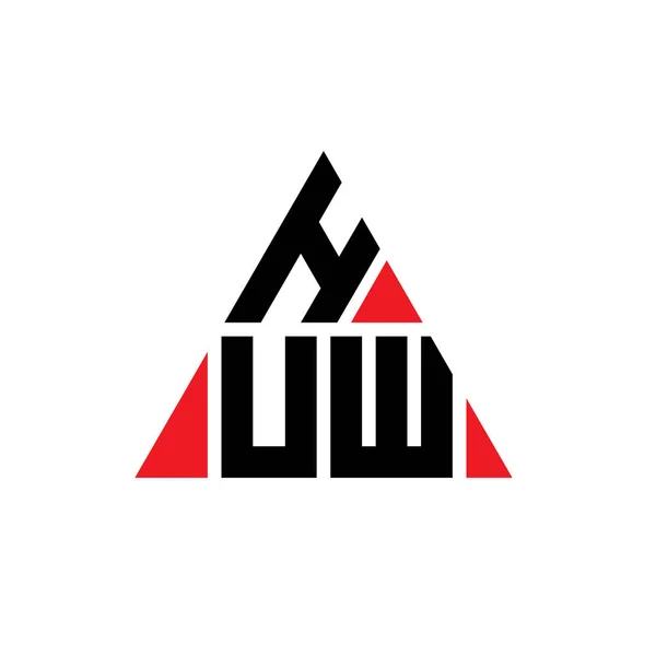 Huw Дизайн Літер Логотипу Формою Трикутника Huw Трикутник Логотип Монограми — стоковий вектор