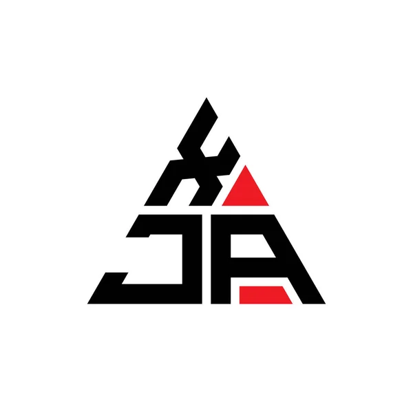 Xja三角形字母标志设计与三角形形状 Xja三角形标志设计单字 Xja三角形矢量标识模板与红色 Xja三角标识简单 豪华的标志 — 图库矢量图片
