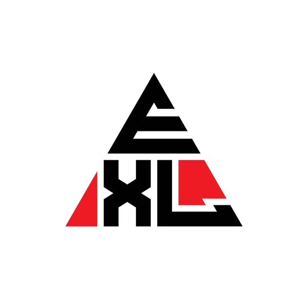 三角形状のExl三角形文字ロゴデザイン Exl三角形ロゴデザインモノグラム 赤い色のExl三角形ベクトルロゴテンプレート Exl三角形のロゴシンプル エレガントで豪華なロゴ — ストックベクタ