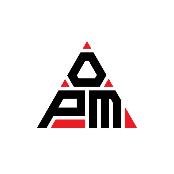 Opm Dreieck Buchstabe Logo Design Mit Dreieck Form Opm Dreieck — Stockvektor