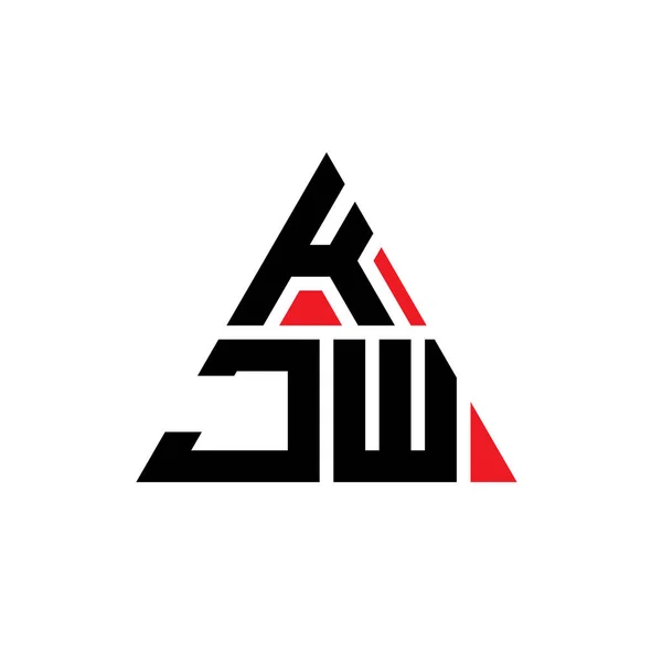 Kjw Дизайн Логотипу Літер Формою Трикутника Kjw Трикутник Логотип Монограми — стоковий вектор