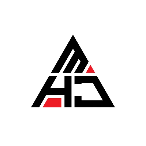 Trójkątny Wzór Logo Litery Mhj Kształcie Trójkąta Monografia Logo Trójkąta — Wektor stockowy