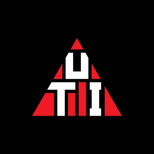 Üçgen Şekilli Uti Üçgen Harf Logosu Tasarımı Uti Üçgen Logo — Stok Vektör