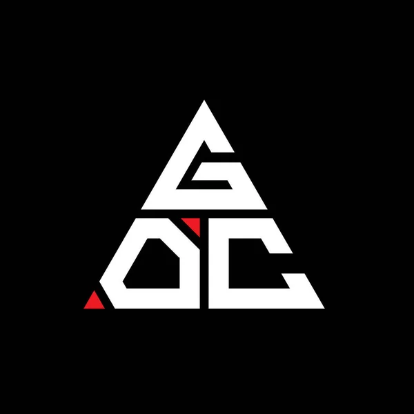 三角形をしたGoc三角形の文字ロゴデザイン Goc三角形ロゴデザインモノグラム 赤い色のGoc三角形ベクトルロゴテンプレート Goc三角形のロゴシンプル エレガントで豪華なロゴ — ストックベクタ