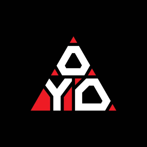 Oyo三角形字母标志设计与三角形形状 Oyo三角形徽标设计单字 Oyo三角形矢量标识模板与红色 Oyo三角标识简单 豪华的标志 — 图库矢量图片