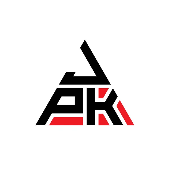 Jpk Треугольник Письмо Логотип Дизайн Треугольной Формы Монограмма Дизайна Логотипа — стоковый вектор