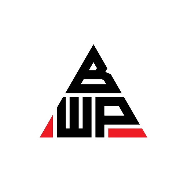 Bwp三角形字母标志设计与三角形形状 Bwp三角形徽标设计单字 Bwp三角形矢量标识模板与红色 Bwp三角标识简单 豪华的标志 — 图库矢量图片