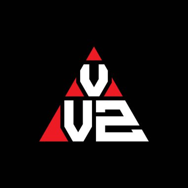 Üçgen şekilli VVZ üçgen harf logosu tasarımı. VVVZ üçgen logo tasarımı monogramı. Kırmızı renkli VVVZ üçgen vektör şablonu. VVZ üçgen logosu Basit, Zarif ve Lüks Logo.