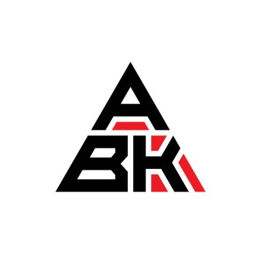 ABK üçgen harf logosu dizaynı ve üçgen şekli. ABK üçgen logo tasarımı monogramı. ABK üçgen logo şablonu kırmızı renkte. ABK üçgen logosu Basit, Zarif ve Lüks Logo.