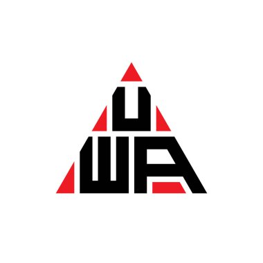 Üçgen şekilli UWA üçgen harf logosu tasarımı. UWA üçgen logo tasarımı monogramı. UWA üçgen logo şablonu kırmızı renkte. UWA üçgen logosu Basit, Zarif ve Lüks Logo.