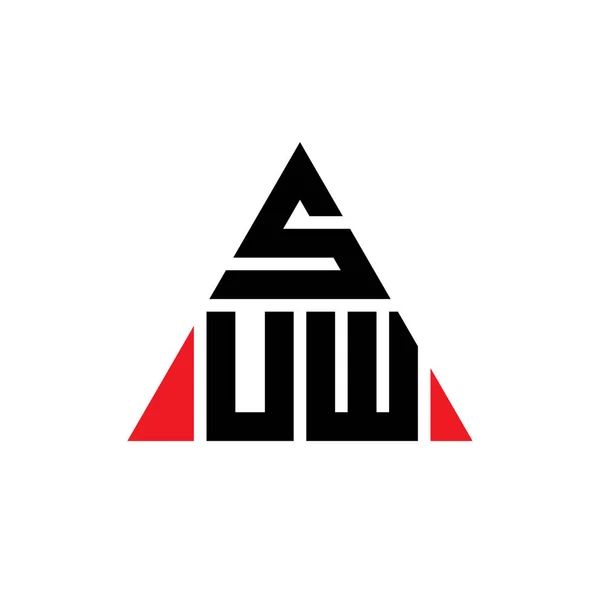 Projekt Logo Litery Suw Trójkąta Kształcie Trójkąta Monografia Projektu Logo — Wektor stockowy