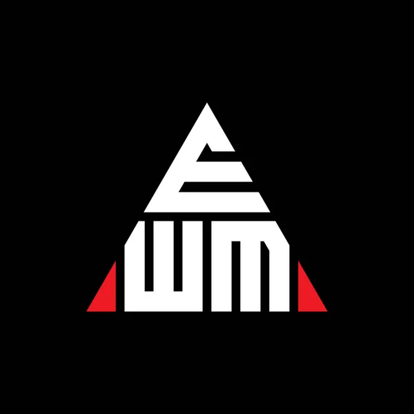 Ewm三角形字母标志设计与三角形形状 Ewm三角形标志设计的主题图 Ewm三角形矢量标识模板与红色 Ewm三角徽标简单 — 图库矢量图片