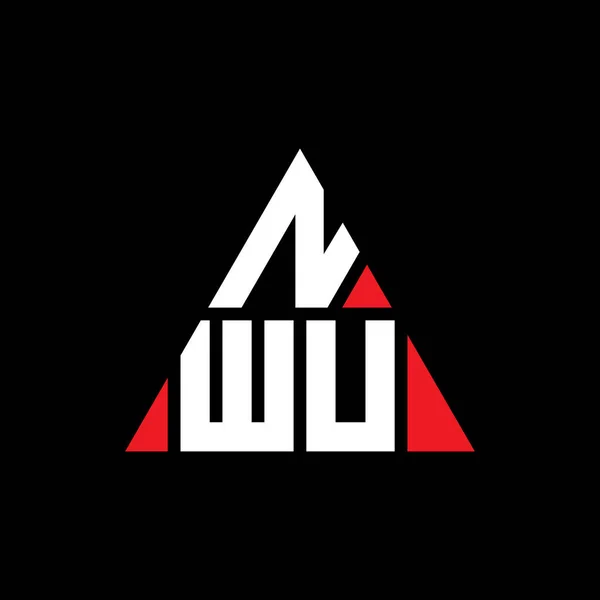 Nwu Τριγωνικό Γράμμα Σχέδιο Λογότυπο Σχήμα Τριγώνου Μονόγραμμα Σχεδίασης Τριγώνου — Διανυσματικό Αρχείο