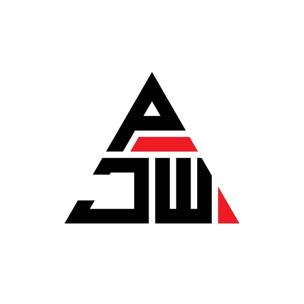 Pjw Дизайн Логотипом Букви Трикутної Форми Конструкція Логотипу Pjw Трикутника — стоковий вектор