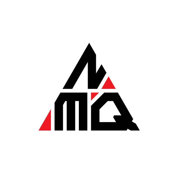 Nmq三角形字母标识设计与三角形形状 Nmq三角形徽标设计单字 Nmq三角形矢量标识模板与红色 Nmq三角标识简单 豪华的标志 — 图库矢量图片