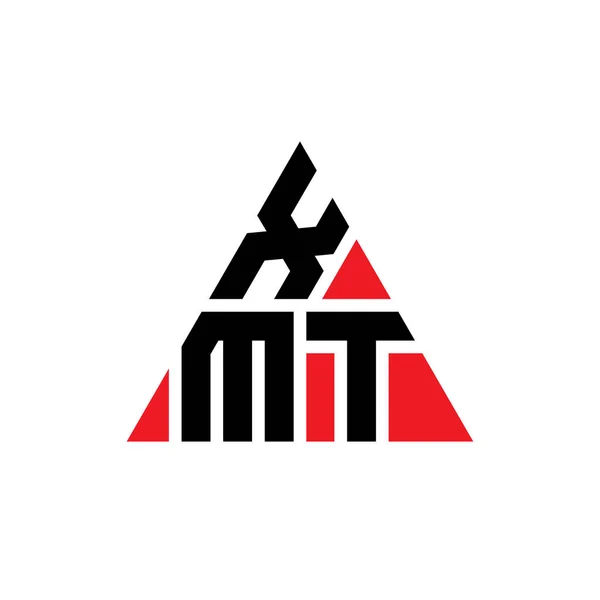 Xmt三角形字母标志设计与三角形形状 Xmt三角形徽标设计 Xmt三角形矢量标识模板与红色 Xmt三角标识简单 豪华的标志 — 图库矢量图片