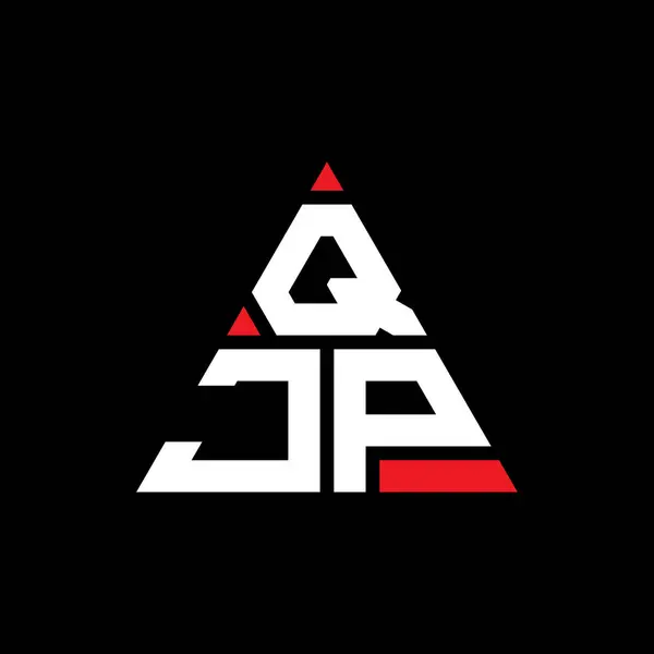 Qjp三角形字母标志设计与三角形形状 Qjp三角形标志设计单字 带有红色的Qjp三角形矢量标识模板 Qjp三角标识简单 豪华的标志 — 图库矢量图片