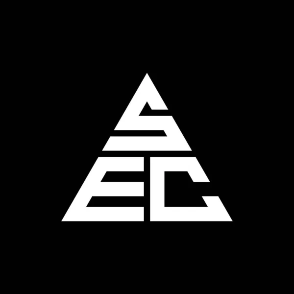 Sec Triangel Bokstav Logotyp Design Med Triangel Form Sek Triangel — Stock vektor