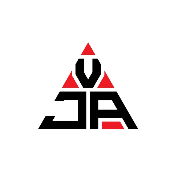 Vja三角形字母标志设计与三角形形状 Vja三角形标志设计单字 Vja三角形矢量标识模板与红色 Vja三角标识简单 豪华的标志 — 图库矢量图片
