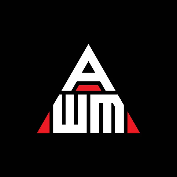 Awm Triangle Letter Logo Design Triangle Shape Awm Triangle Logo — Stock Vector