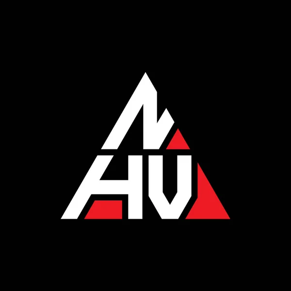 Nhv Driehoekige Letter Logo Ontwerp Met Driehoekige Vorm Nhv Driehoek — Stockvector