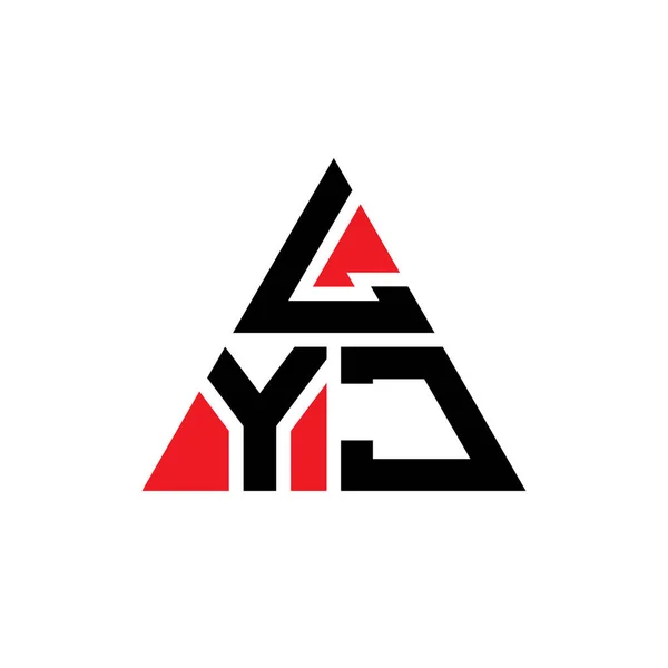 Lyj三角形字母标志设计与三角形形状 Lyj三角形标志设计单字 Lyj三角形矢量标识模板与红色 Lyj三角标识简单 — 图库矢量图片
