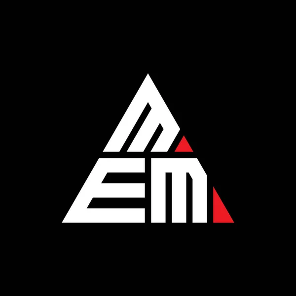 三角形のMem三角形の文字のロゴデザイン Mem三角形ロゴデザインモノグラム 赤い色のMem三角形ベクトルロゴテンプレート Mem三角形のロゴシンプル エレガントで豪華なロゴ — ストックベクタ
