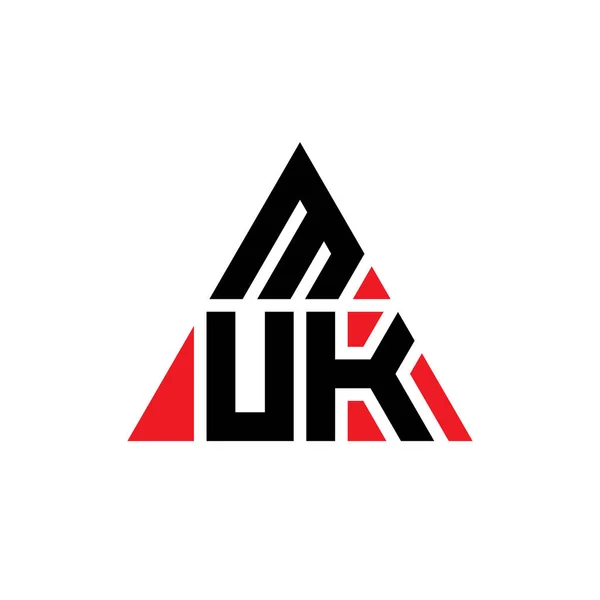 Muk Triangle Letter Logo Design Triangle Shape Muk Triangle Logo — Stock Vector