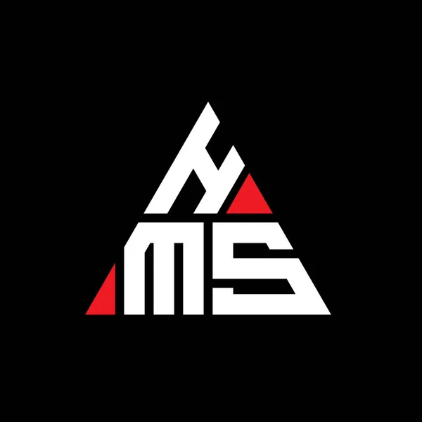 Hms Triangle Lettre Logo Design Avec Forme Triangle Hms Triangle — Image vectorielle