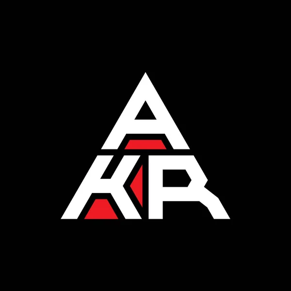 Akr Triangle Letter Logo Design Triangle Shape Akr Triangle Logo — Stock Vector