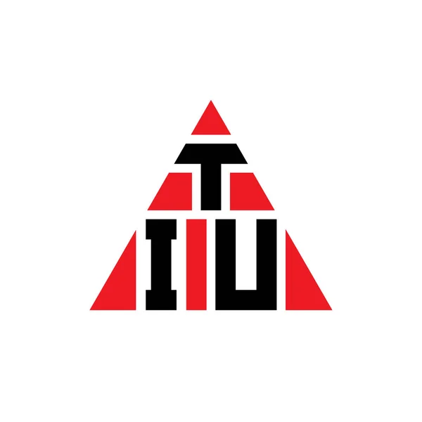 Üçgen Şekilli Tiu Üçgen Harf Logosu Tasarımı Tiu Üçgen Logo — Stok Vektör