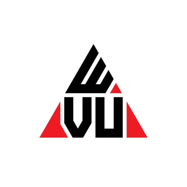 Wvu三角形字母标志设计与三角形形状 Wvu三角形徽标设计单字 Wvu三角形矢量标识模板与红色 Wvu三角标识简单 豪华的标志 — 图库矢量图片