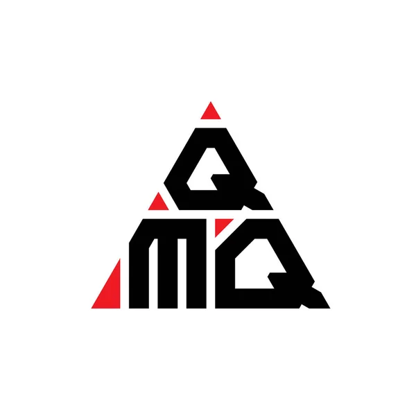Qmq三角形字母标识设计与三角形形状 Qmq三角形徽标设计单字 Qmq三角形矢量标识模板与红色 Qmq三角标识简单 豪华的标志 — 图库矢量图片