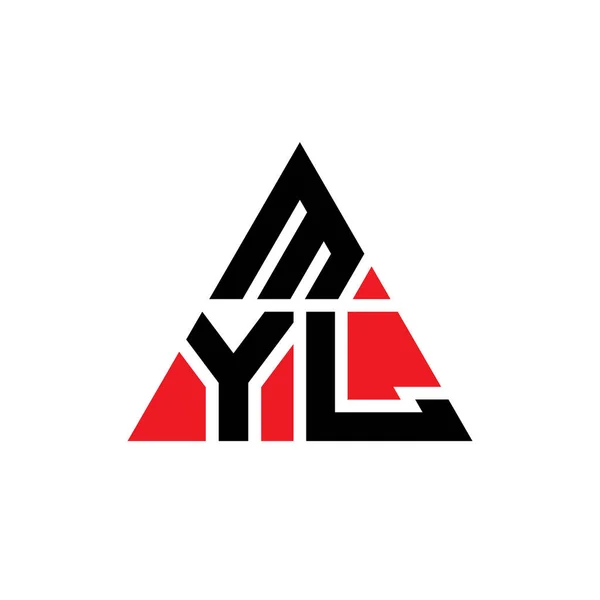 Myl三角形字母标志设计与三角形形状 Myl三角形标志设计单字 Myl三角形矢量标识模板与红色 Myl三角标识简单 豪华的标志 — 图库矢量图片