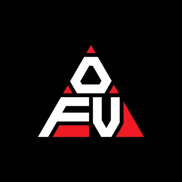 Ofv三角形字母标志设计与三角形形状 Ofv三角形标志设计单字 带有红色的Ofv三角形矢量标识模板 Ofv三角标识简单 豪华的标志 — 图库矢量图片