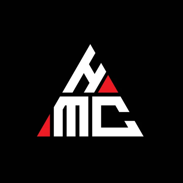 Hmc三角形字母标志设计与三角形形状 Hmc三角形标志设计单字 Hmc三角形矢量标识模板与红色 Hmc三角标识简单 豪华的标志 — 图库矢量图片