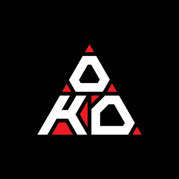 Disegno Del Logo Della Lettera Triangolo Oko Con Forma Triangolo — Vettoriale Stock