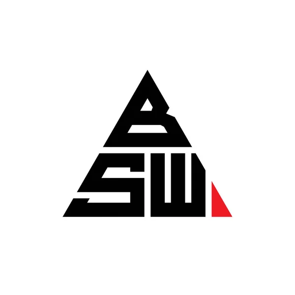 Návrh Loga Trojúhelníkového Písmene Trojúhelníkovým Tvarem Bsw Trojúhelník Logo Design — Stockový vektor