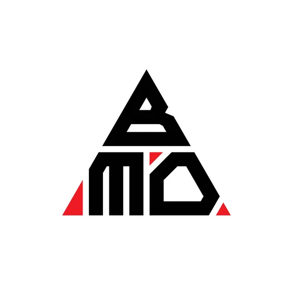 Bmo三角形字母标志设计与三角形形状 Bmo三角形标志的设计 Bmo三角形矢量标识模板与红色 Bmo三角标识简单 豪华的标志 — 图库矢量图片