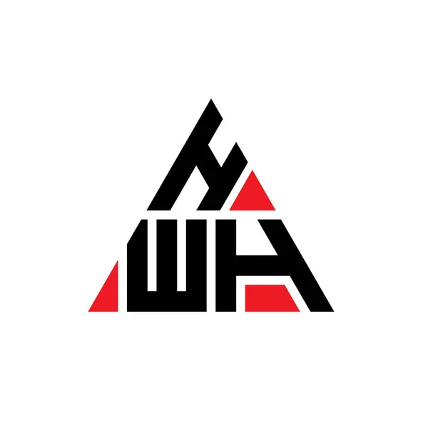 Hwh三角形字母标志设计与三角形形状 Hwh三角形徽标设计 Hwh三角形矢量标识模板与红色 Hwh三角标识简单 豪华的标志 — 图库矢量图片