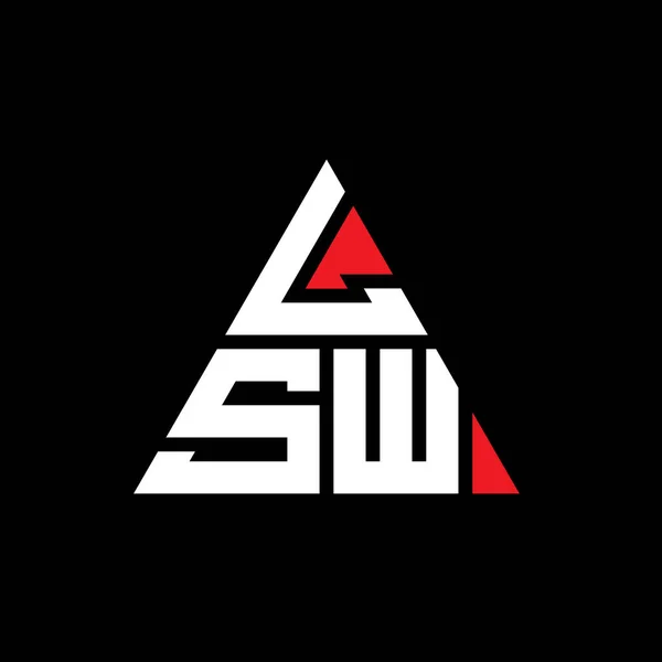 三角形状のLsw三角形の文字のロゴデザイン Lsw三角形のロゴデザインのモノグラム Lsw三角形ベクトルロゴテンプレートと赤い色 Lsw三角形のロゴシンプル エレガントで豪華なロゴ — ストックベクタ