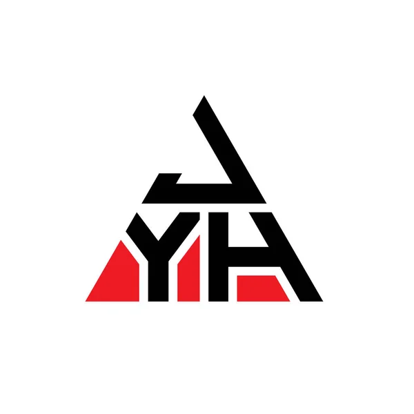 Jyh Трикутний Логотип Букви Дизайн Формою Трикутника Jyh Трикутник Логотип — стоковий вектор