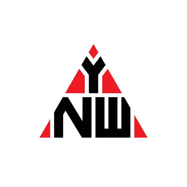 Ynw三角形字母标志设计与三角形形状 Ynw三角形徽标设计单字 Ynw三角形矢量标识模板与红色 Ynw三角标识简单 豪华的标志 — 图库矢量图片