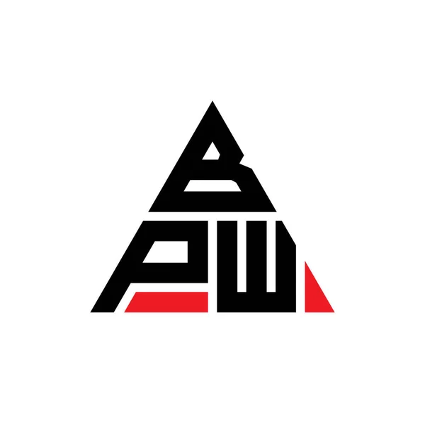 Bpw Triangle Letter Logo Design Triangle Shape Bpw Triangle Logo — Stock Vector