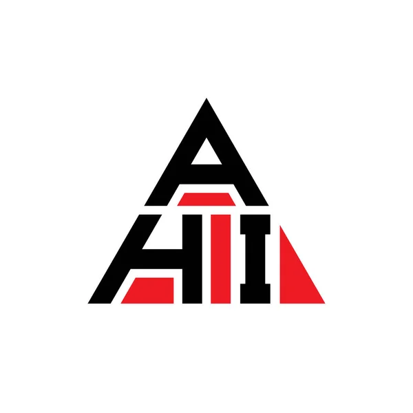 Ahi三角形字母标志设计与三角形形状 Ahi三角形标志设计单字 Ahi三角形矢量标识模板与红色 Ahi三角标识简单 豪华的标志 — 图库矢量图片