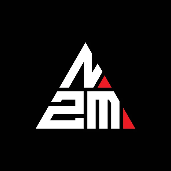 Nzm三角形字母标志设计与三角形形状 Nzm三角形徽标设计单字 Nzm三角形矢量标识模板与红色 Nzm三角标识简单 豪华的标志 — 图库矢量图片#