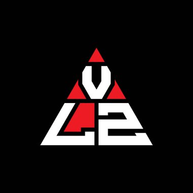 Üçgen şekilli VLZ üçgen harf logosu tasarımı. VLZ üçgen logo tasarımı monogramı. Kırmızı renkli VLZ üçgen vektör şablonu. VLZ üçgen logosu Basit, Zarif ve Lüks Logo.